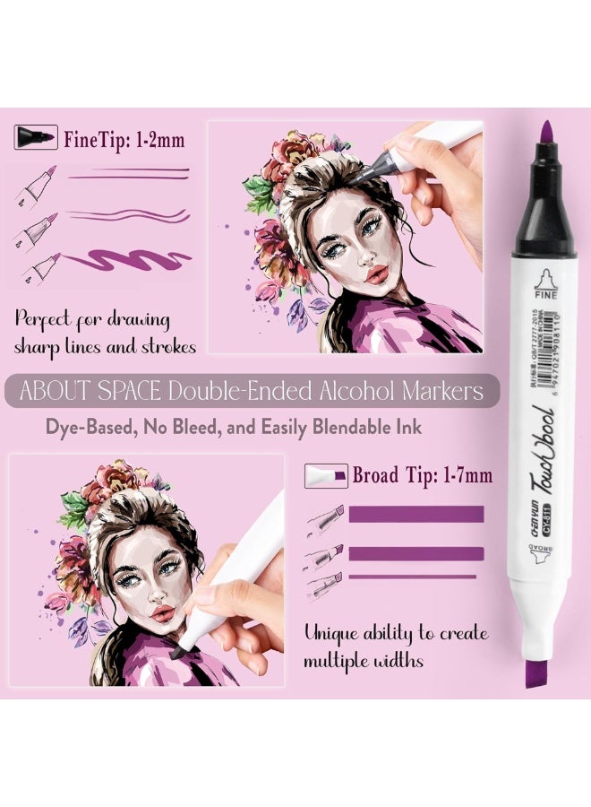 Touchcolor 60-Color Dual Tip Professional Art Markers – Premium Alcohol-Based Sketch Pens with Chisel & Fine Tips – Includes Sturdy Organized Carrying Case – High-Quality Set for Kids, Adults & Aspiring Artists - Image 2
